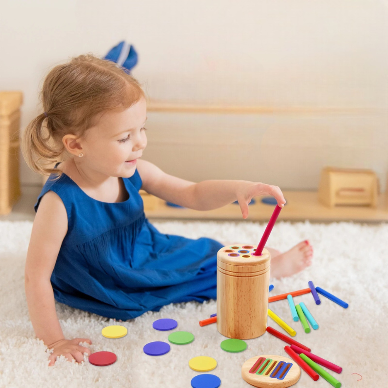 Jouet d'apprentissage en bois (2-5ans) Le coffre à jouets