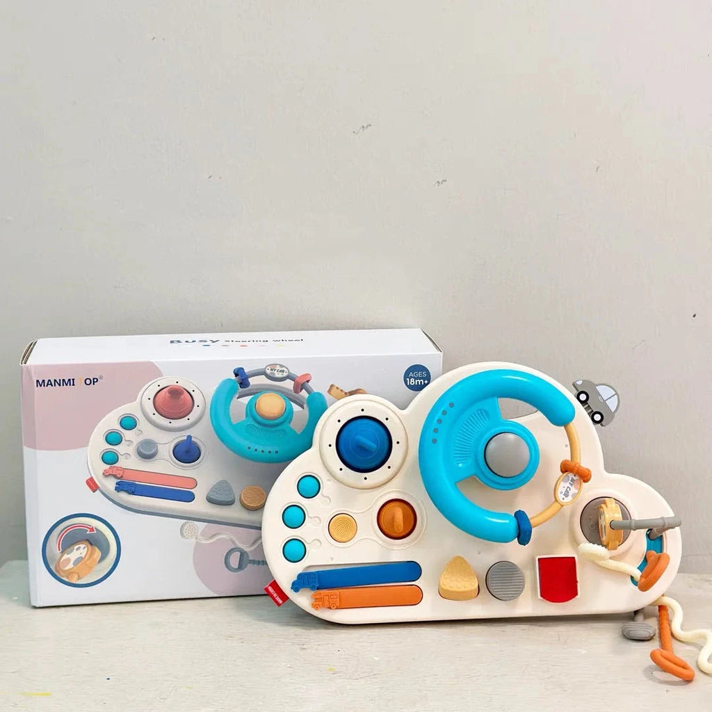 Busy Board avec volant Le coffre à jouets