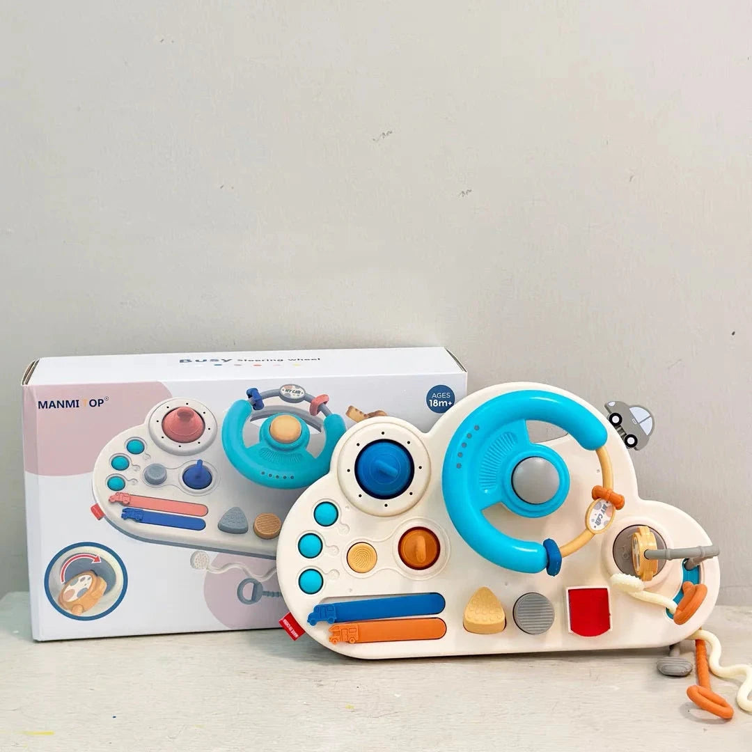 Busy Board avec volant Le coffre à jouets