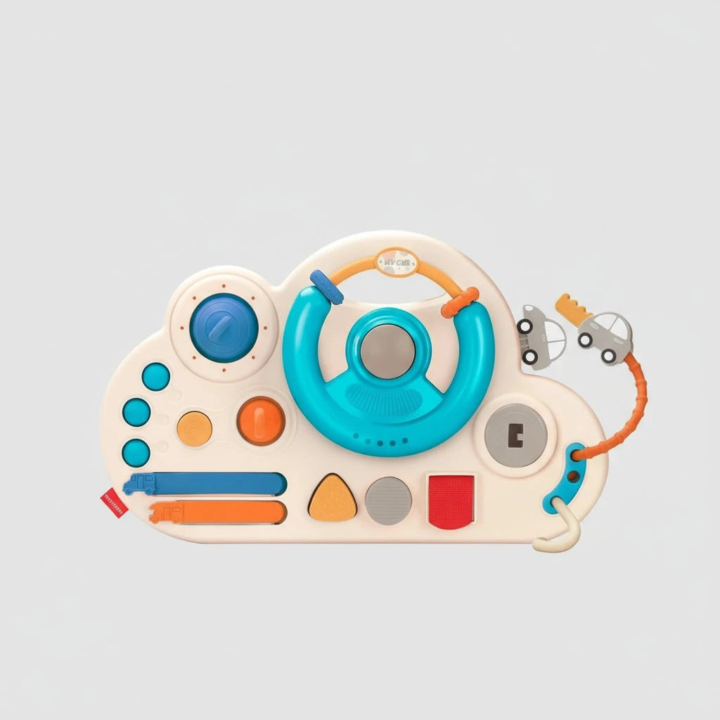 Busy Board avec volant Le coffre à jouets