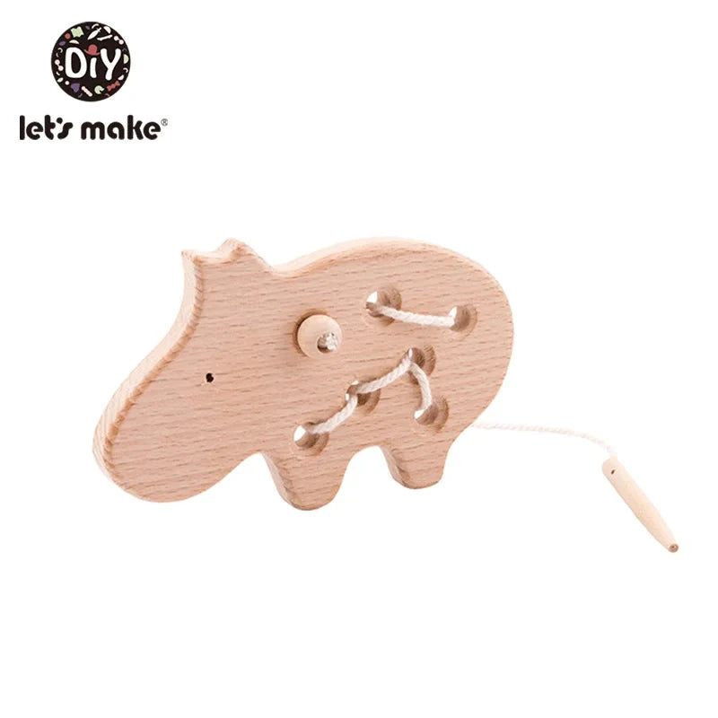 jeu en bois à lacet Le coffre à jouets