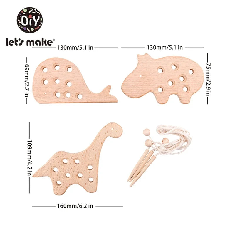 jeu en bois à lacet Le coffre à jouets
