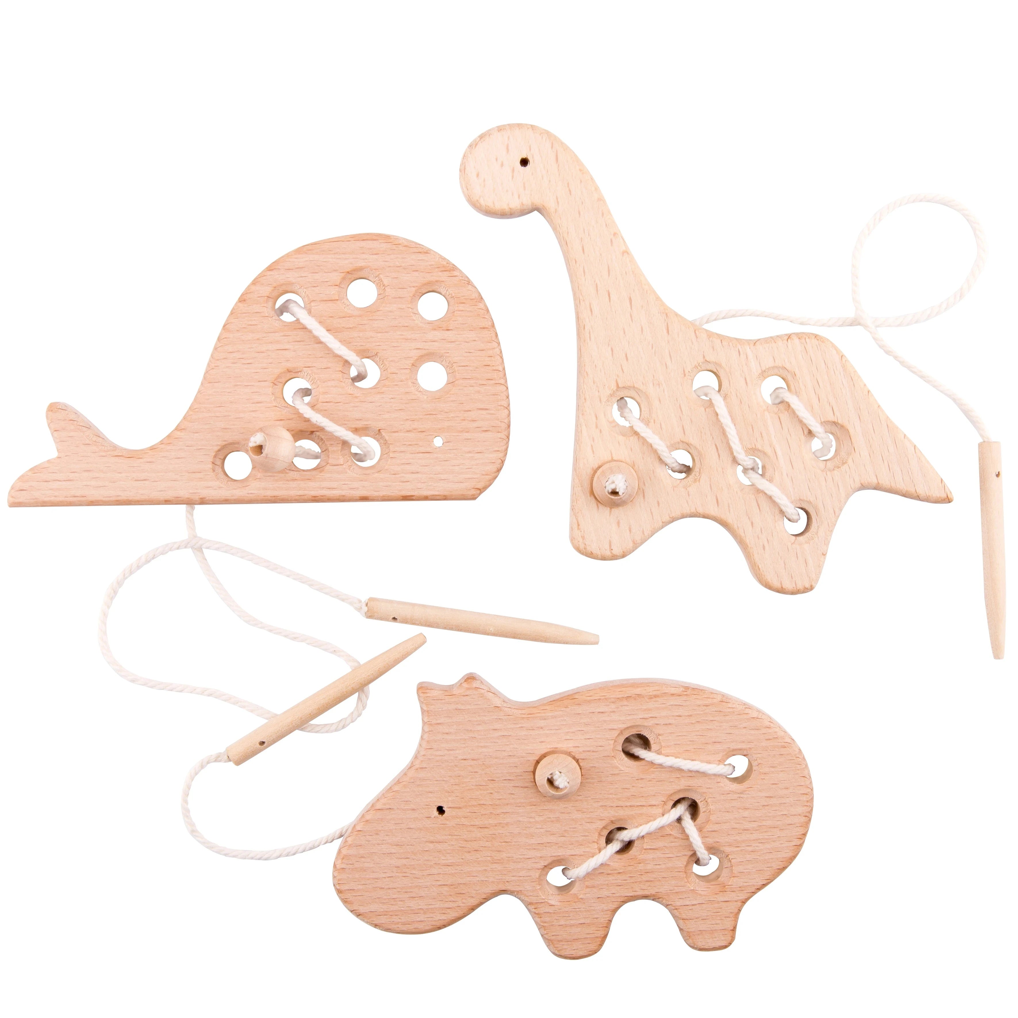 jeu en bois à lacet Le coffre à jouets
