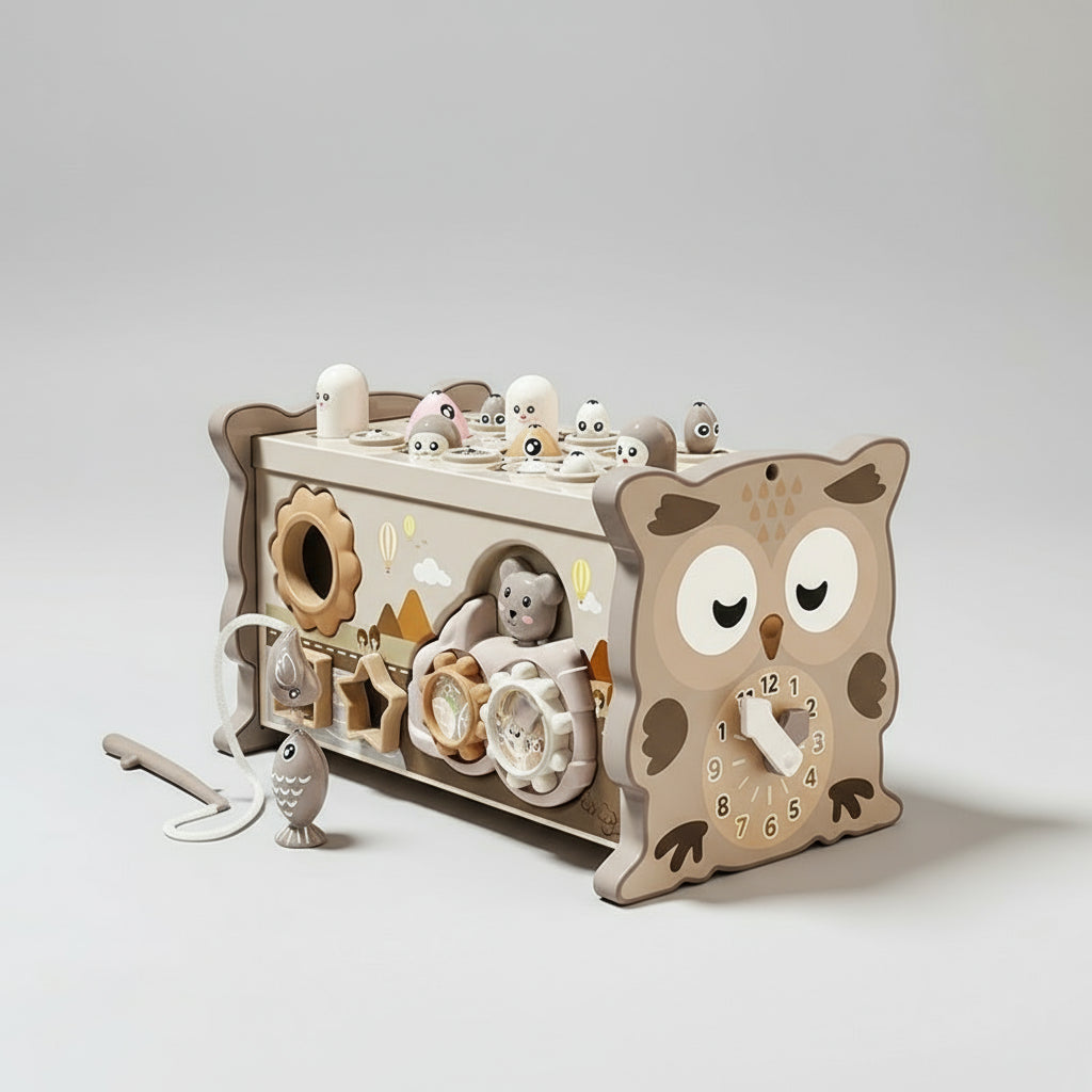 Jouet Montessori sensoriel magnétique pour enfants, hibou de pêche éducatif, planche occupée, taupe, numéro de jeu, Xylophone pour tout-petits de 3 ans, cadeaux Le coffre à jouets