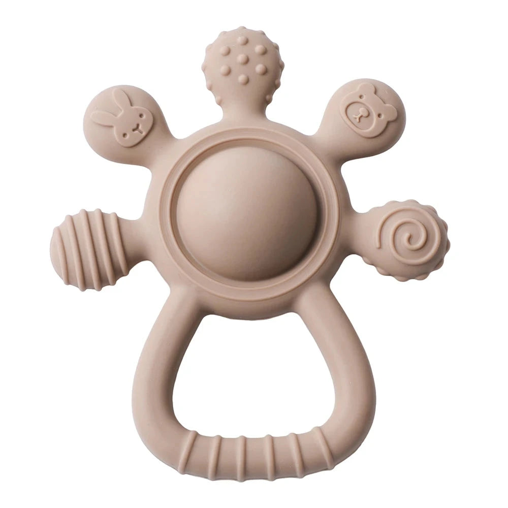 Hochet de dentition silicone bébé – Jouet sensoriel 0-12 mois Le coffre à jouets