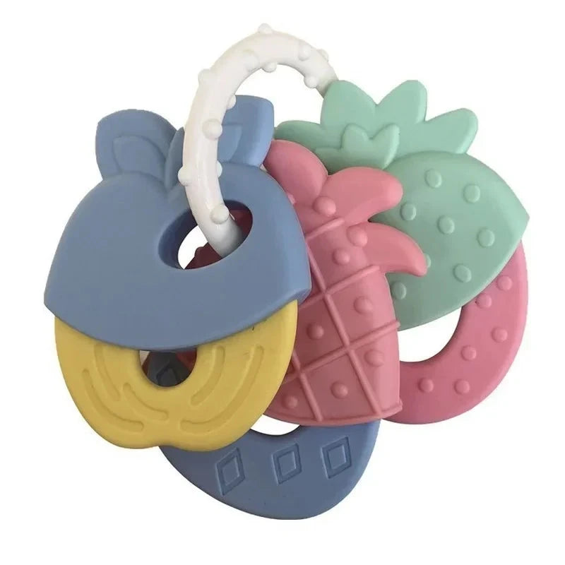 TeWindsor-Hochet en caoutchouc souple pour bébé, jouets à mâcher pour nouveau-né, anneaux de dentition en silicone de qualité alimentaire, lit d'entraînement pour bébé, jouets à mâcher pour enfant Le coffre à jouets