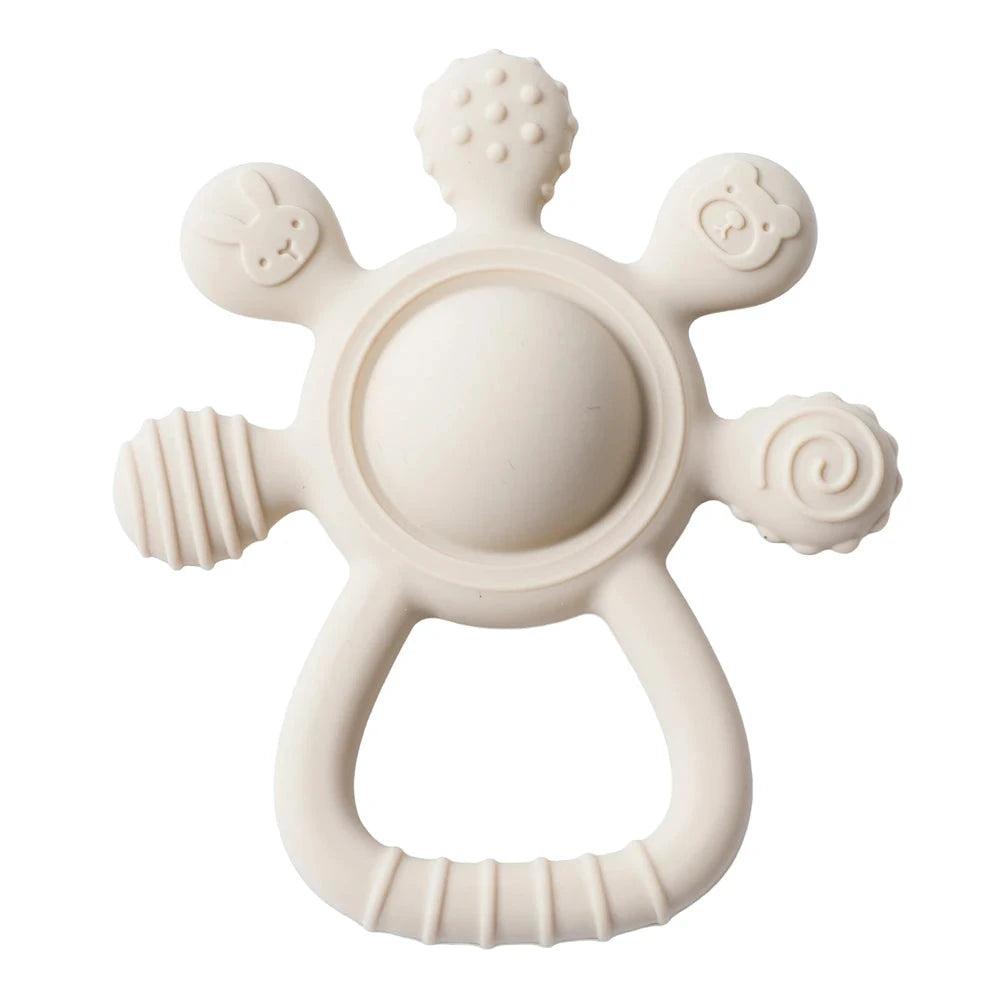 Hochet de dentition silicone bébé – Jouet sensoriel 0-12 mois Le coffre à jouets