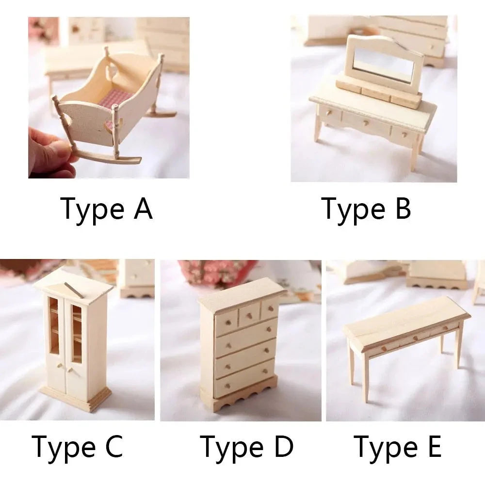 Maison de poupées l'inventaire en bois bricolage, scène photographique, mini jouets simulés, maison de courses, chambre à coucher Le coffre à jouets