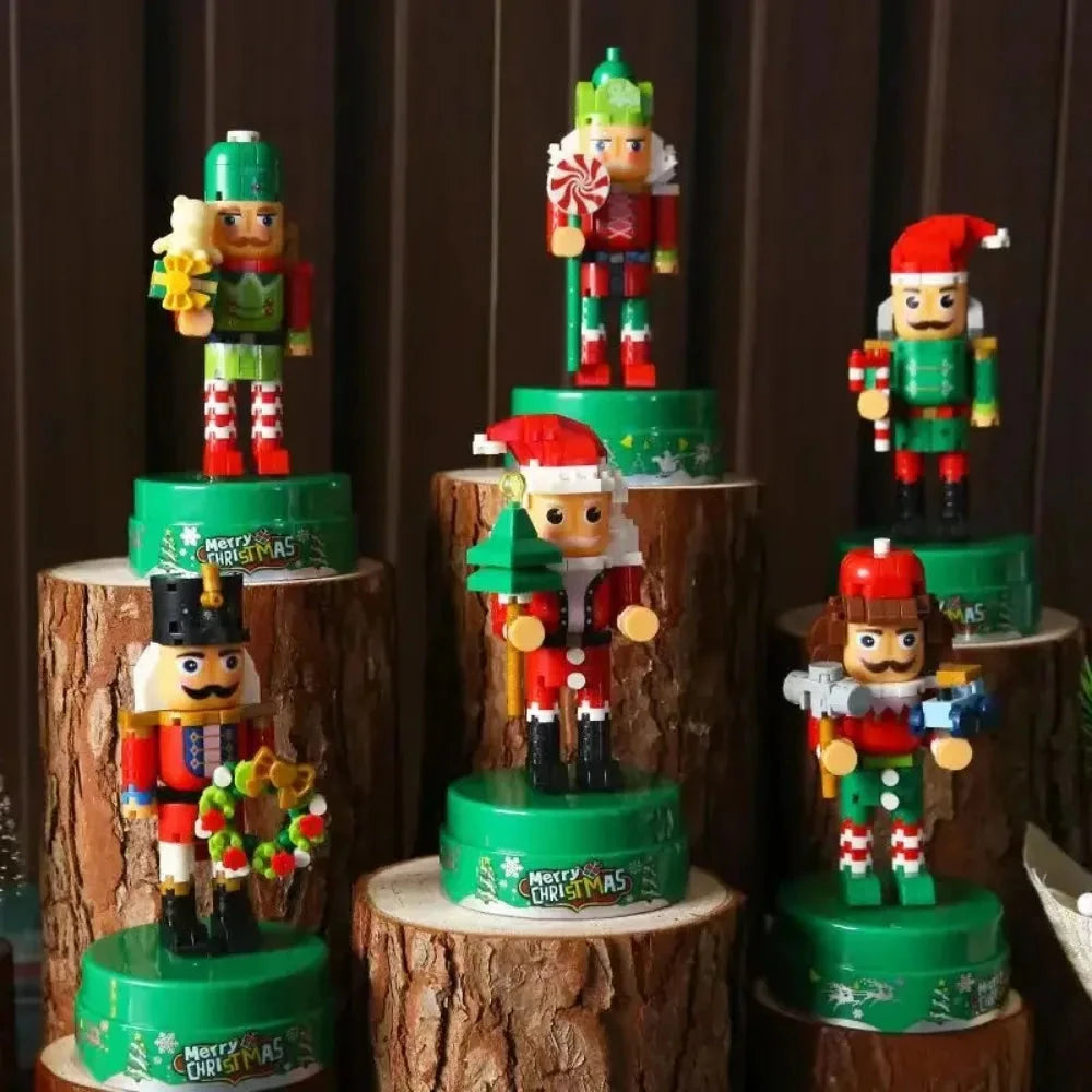 Blocs de construction casse-noisette joyeux noël pour enfants, modèle de soldat 3D à monter soi-même, Mini briques à assembler, jouet avec affichage, cadeau pour enfants Le coffre à jouets