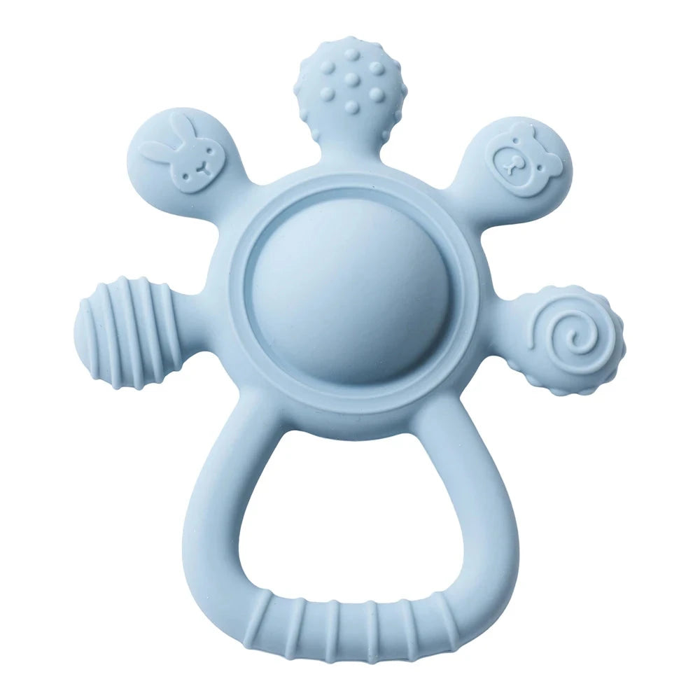 Hochet de dentition silicone bébé – Jouet sensoriel 0-12 mois Le coffre à jouets