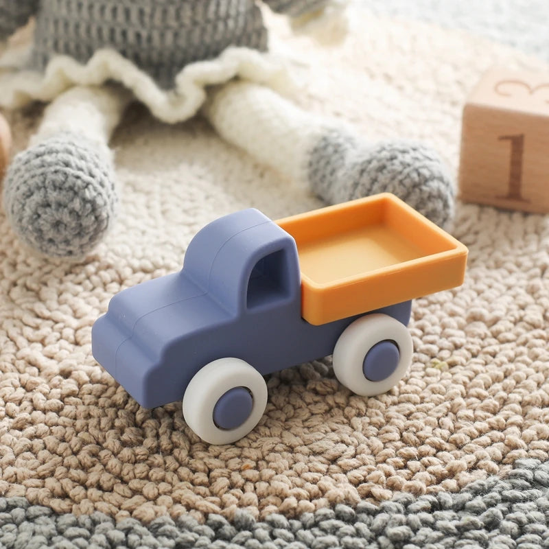 Montessori bébé Silicone voiture jouets 0 12 mois nouveau-né bébé choses Silicone bébé anneau de dentition jouet voiture jouet éducatif blocs de Silicone Le coffre à jouets