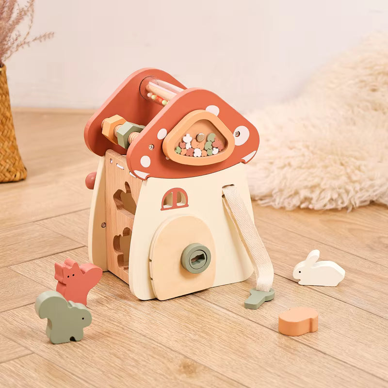 Château - Champignon d'activités sensorielles Le coffre à jouets