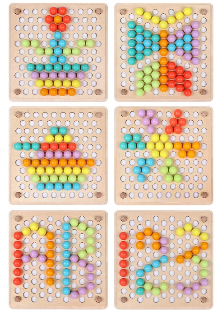 Jeu de perles en bois Montessori, éducatif, apprentissage précoce des enfants, Puzzle boule à Clip, jouets préscolaires pour tout-petits, cadeaux pour enfants Le coffre à jouets