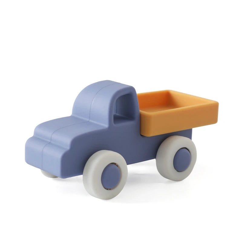 Montessori bébé Silicone voiture jouets 0 12 mois nouveau-né bébé choses Silicone bébé anneau de dentition jouet voiture jouet éducatif blocs de Silicone Le coffre à jouets