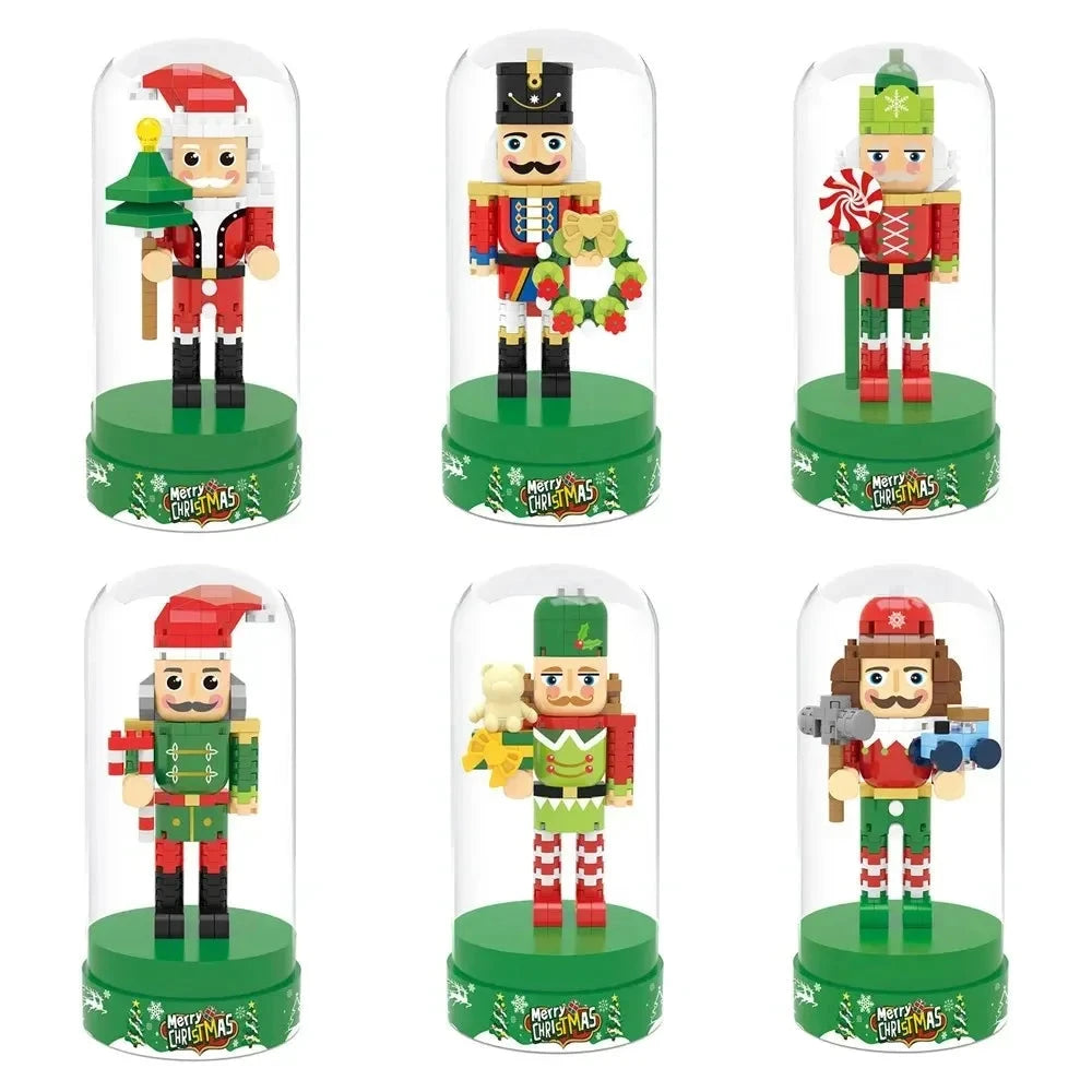 Blocs de construction casse-noisette joyeux noël pour enfants, modèle de soldat 3D à monter soi-même, Mini briques à assembler, jouet avec affichage, cadeau pour enfants Le coffre à jouets