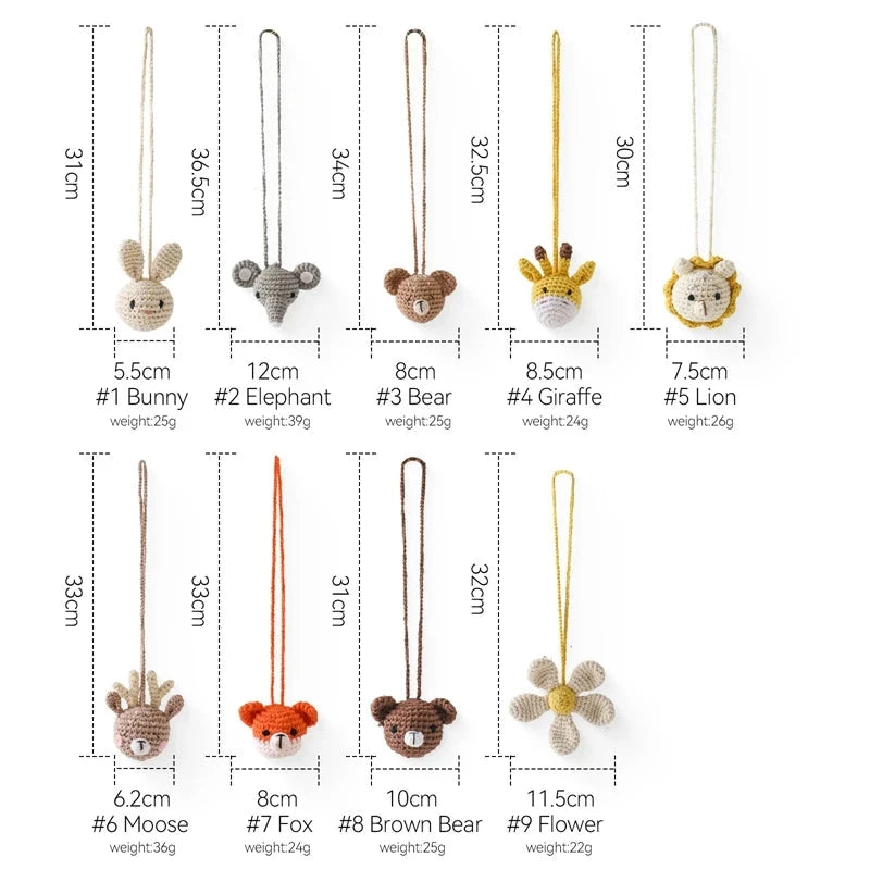 Animaux en crochet à suspendre Le coffre à jouets