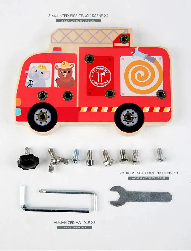 Planche de tournevis Montessori, jouet sensoriel éducatif, jouet en bois préscolaire, jouet éducatif en bois pour tout-petits, jouet d'apprentissage des compétences Le coffre à jouets