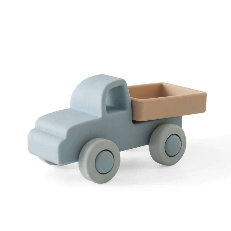 Montessori bébé Silicone voiture jouets 0 12 mois nouveau-né bébé choses Silicone bébé anneau de dentition jouet voiture jouet éducatif blocs de Silicone Le coffre à jouets