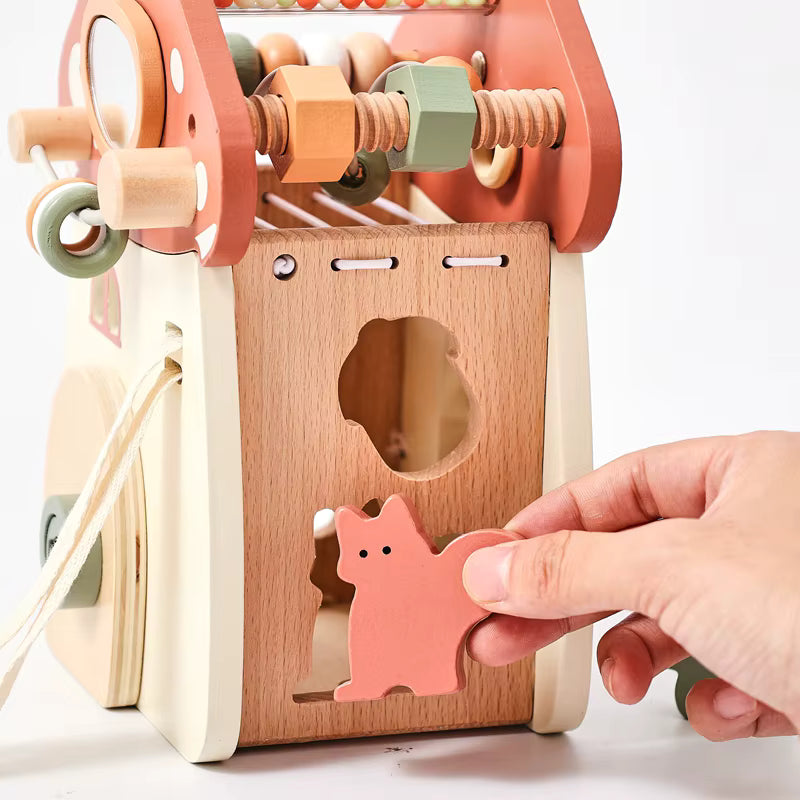 Château - Champignon d'activités sensorielles Le coffre à jouets