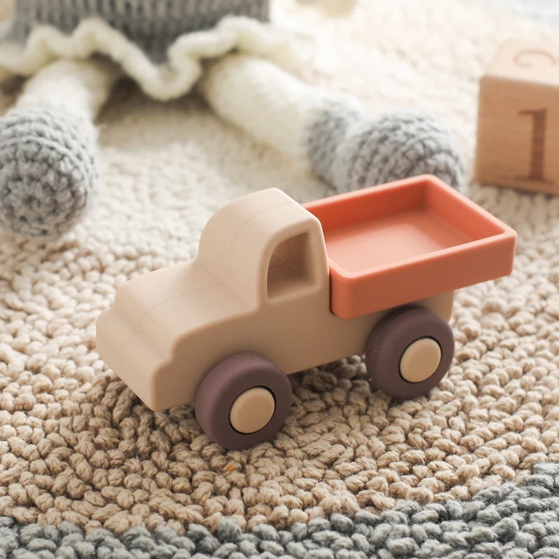 Montessori bébé Silicone voiture jouets 0 12 mois nouveau-né bébé choses Silicone bébé anneau de dentition jouet voiture jouet éducatif blocs de Silicone Le coffre à jouets