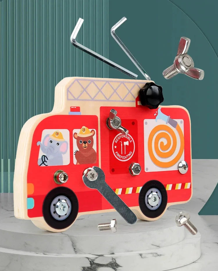 Planche de tournevis Montessori, jouet sensoriel éducatif, jouet en bois préscolaire, jouet éducatif en bois pour tout-petits, jouet d'apprentissage des compétences Le coffre à jouets