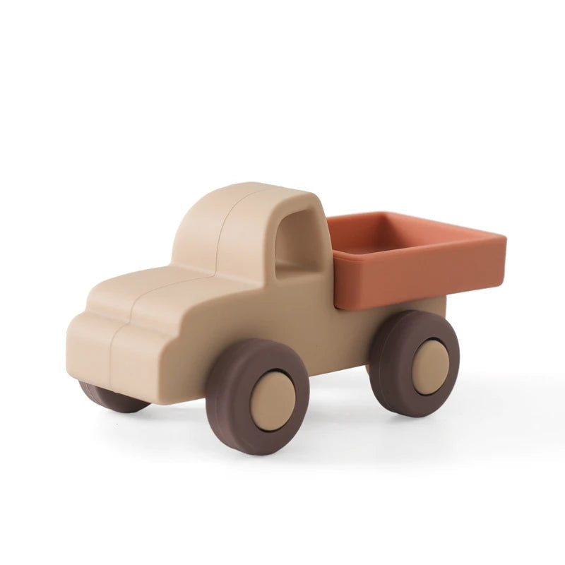 Montessori bébé Silicone voiture jouets 0 12 mois nouveau-né bébé choses Silicone bébé anneau de dentition jouet voiture jouet éducatif blocs de Silicone Le coffre à jouets