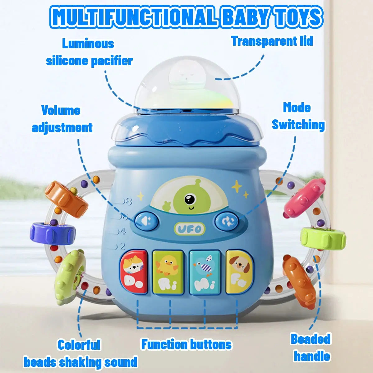Jouet musical bébé – Mobile et hochet avec sons doux Le coffre à jouets