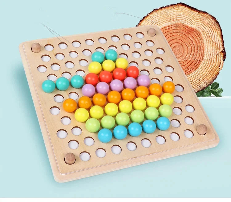Jeu de perles en bois Montessori, éducatif, apprentissage précoce des enfants, Puzzle boule à Clip, jouets préscolaires pour tout-petits, cadeaux pour enfants Le coffre à jouets