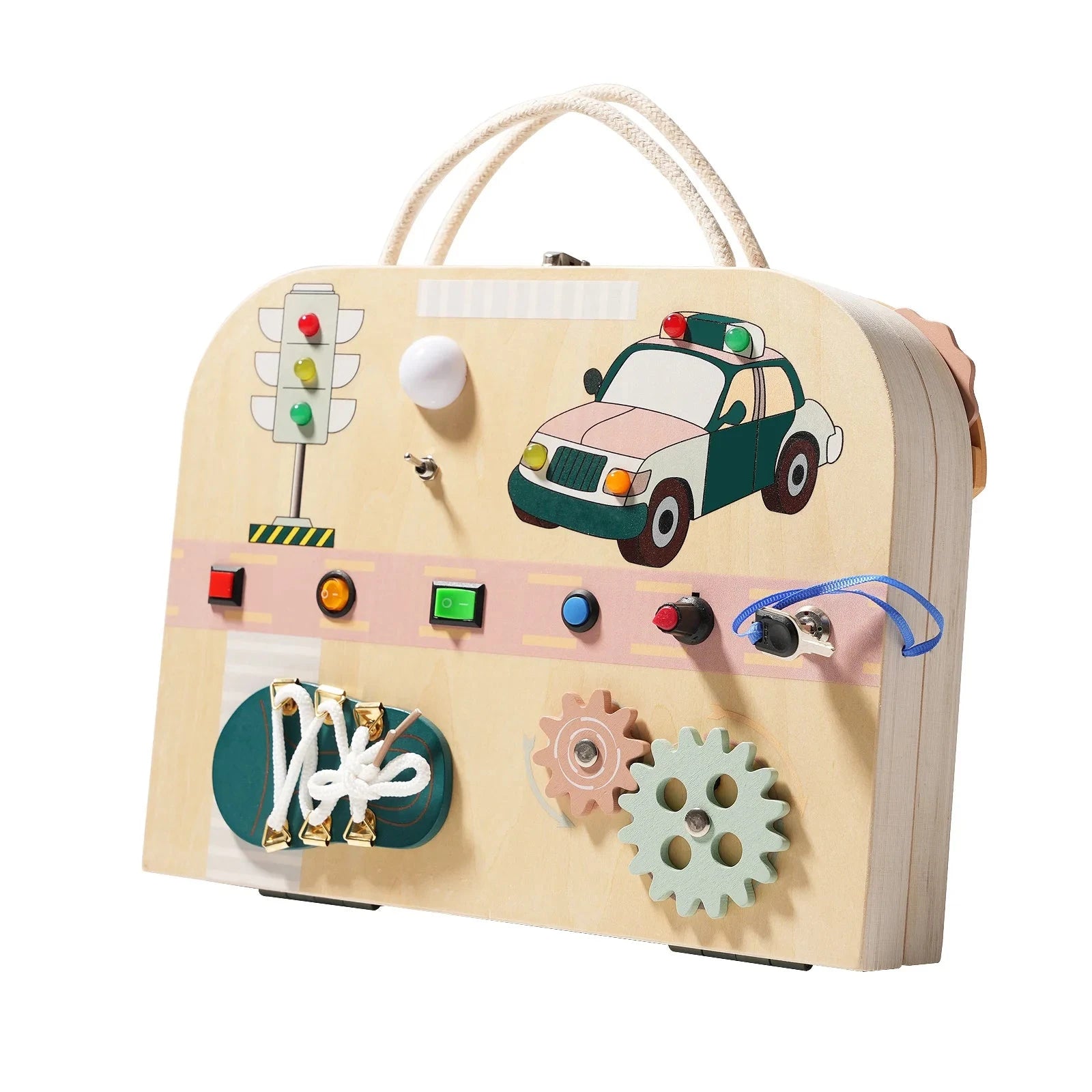 Jeu de société en bois LED Montessori, jouets mentaires oriels, contrôle des interrupteurs, planche à dessin, activités pour enfants, jeux d'entraînement 03, compétence Le coffre à jouets