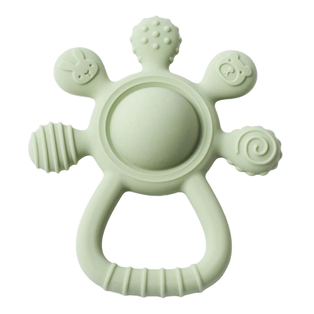 Hochet de dentition silicone bébé – Jouet sensoriel 0-12 mois Le coffre à jouets