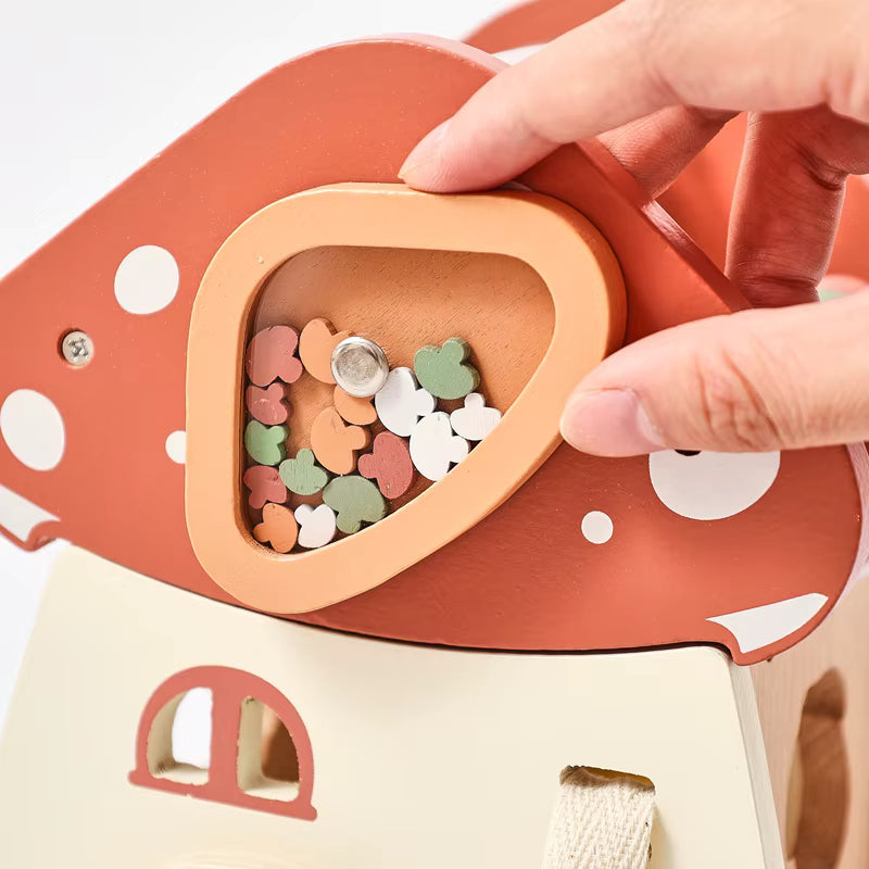 Château - Champignon d'activités sensorielles Le coffre à jouets