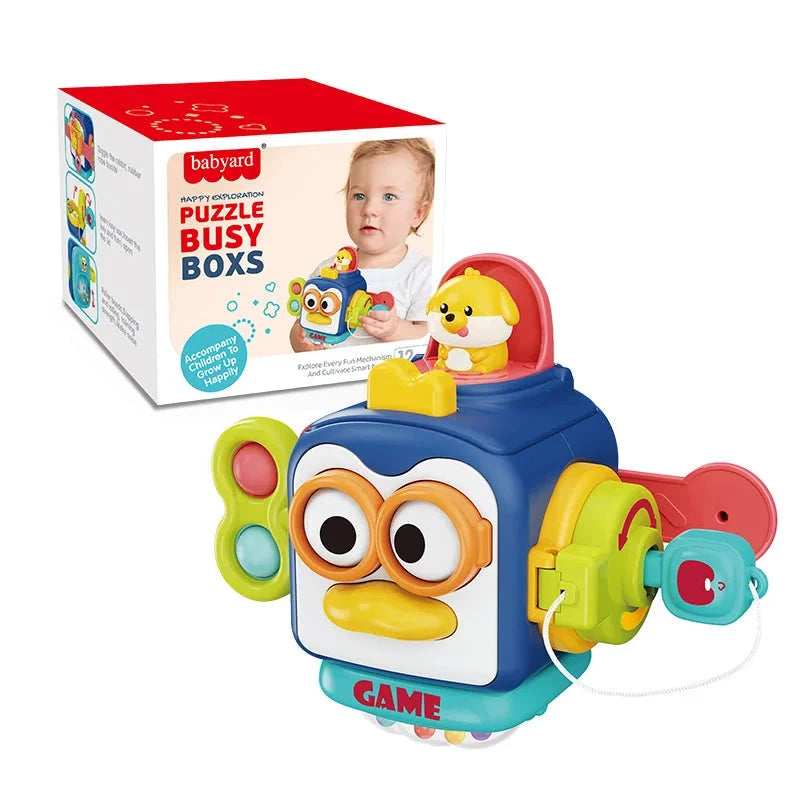 Puzzle d’apprentissage bébé – Coordination main-œil Le coffre à jouets