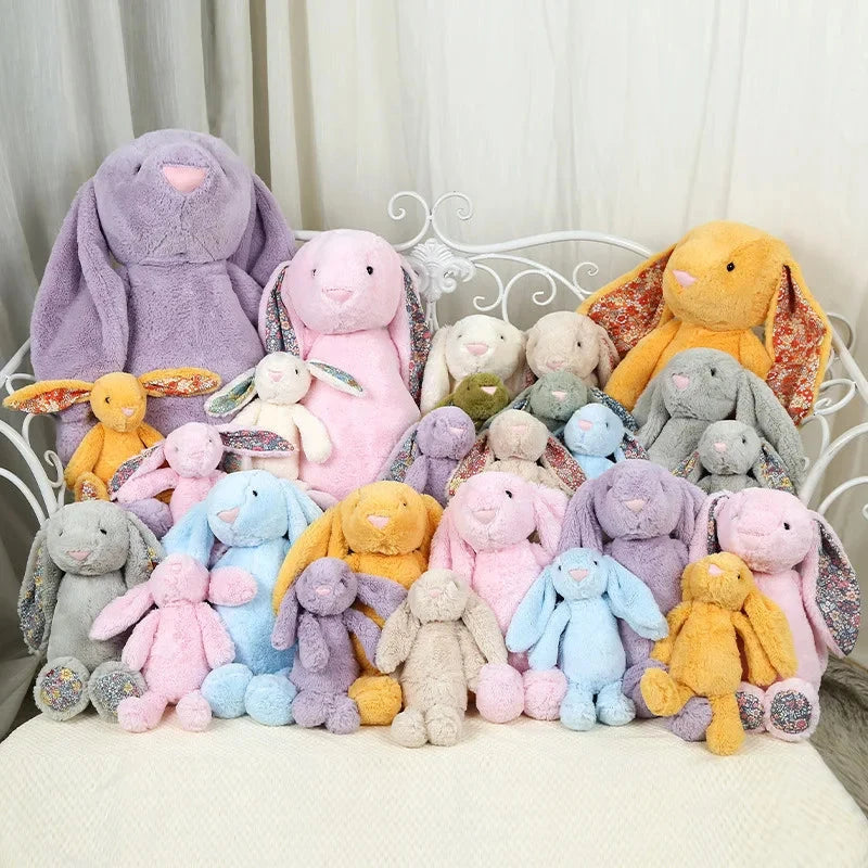 Jouet en peluche de lapin à oreilles disquette timide, poupée d'animal en peluche douce pour filles, cadeau d'anniversaire de pâques et de saint-valentin mignon pour enfants, amis Le coffre à jouets