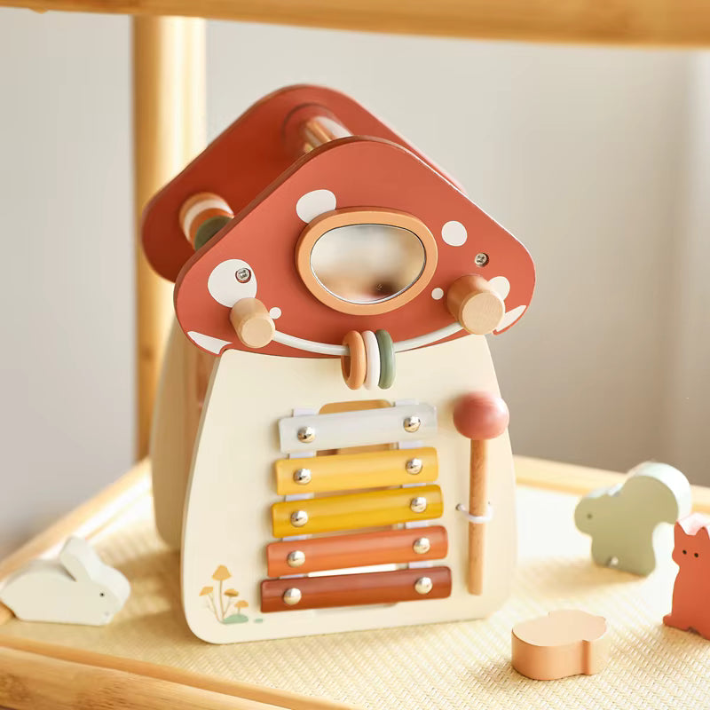 Château - Champignon d'activités sensorielles Le coffre à jouets