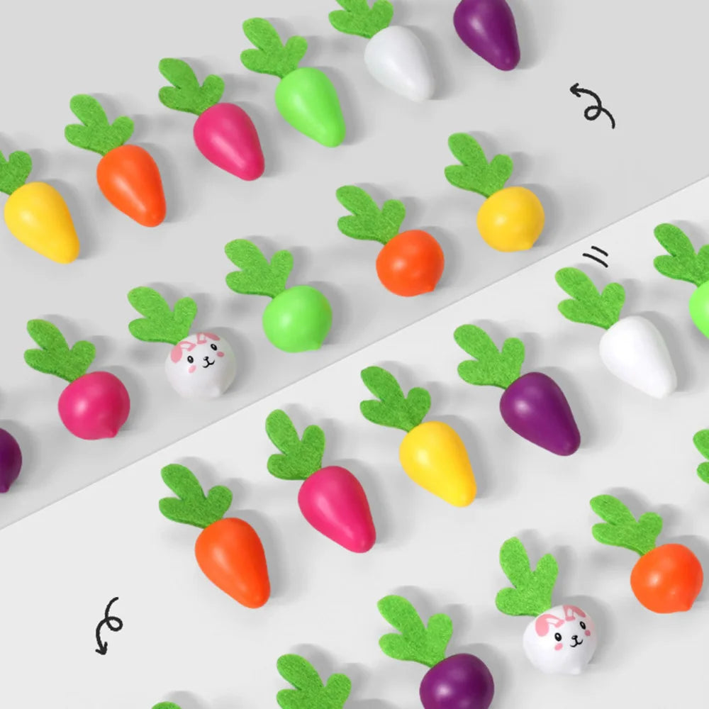 Jouets Montessori, blocs de formes colorées, ensemble de jeu de carottes pour bébé de 1 an, Puzzle, jouet éducatif précoce, cadeaux pour enfants Le coffre à jouets