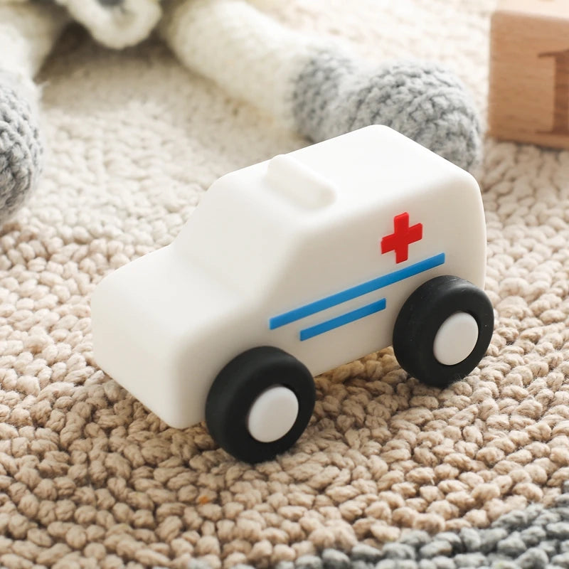Montessori bébé Silicone voiture jouets 0 12 mois nouveau-né bébé choses Silicone bébé anneau de dentition jouet voiture jouet éducatif blocs de Silicone Le coffre à jouets