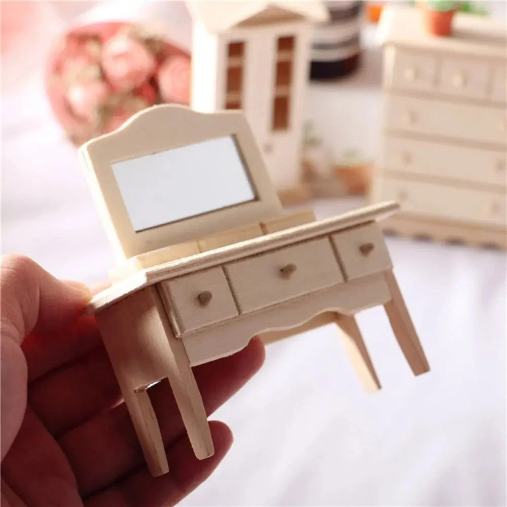 Maison de poupées l'inventaire en bois bricolage, scène photographique, mini jouets simulés, maison de courses, chambre à coucher Le coffre à jouets